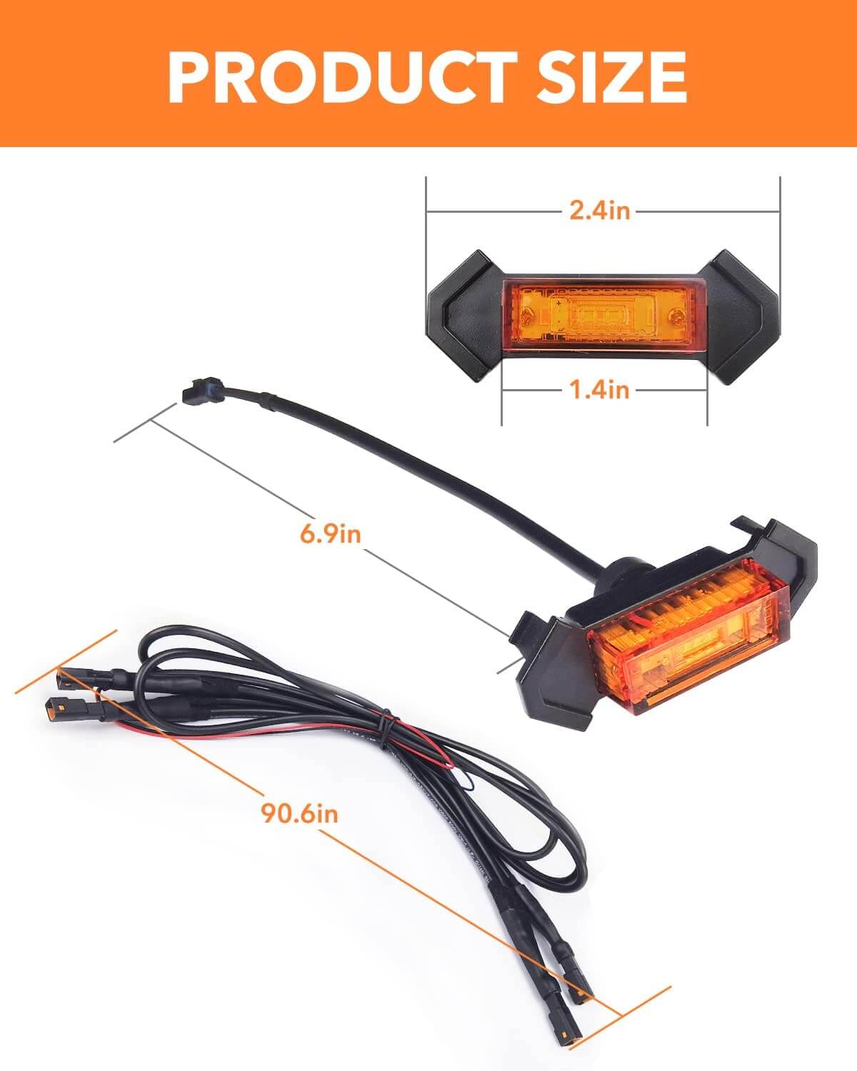 Oxilam Motor Vehicle Lighting OXILAM LED Grille Lights Amber Yellow with Fuse for Tacoma TRD PRO Front Grille 2016 2017 2018 (4PCS, Amber Shell with Amber Light)