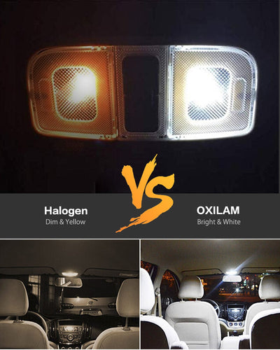 Oxilam OXILAM 194 LED Bulbs Super Bright Instrument Panel Dashboard T10 W5W 168 2825 LED Bulbs for Car Dome Map Door Courtesy License Plate Lights, Interior Lights, 10pcs