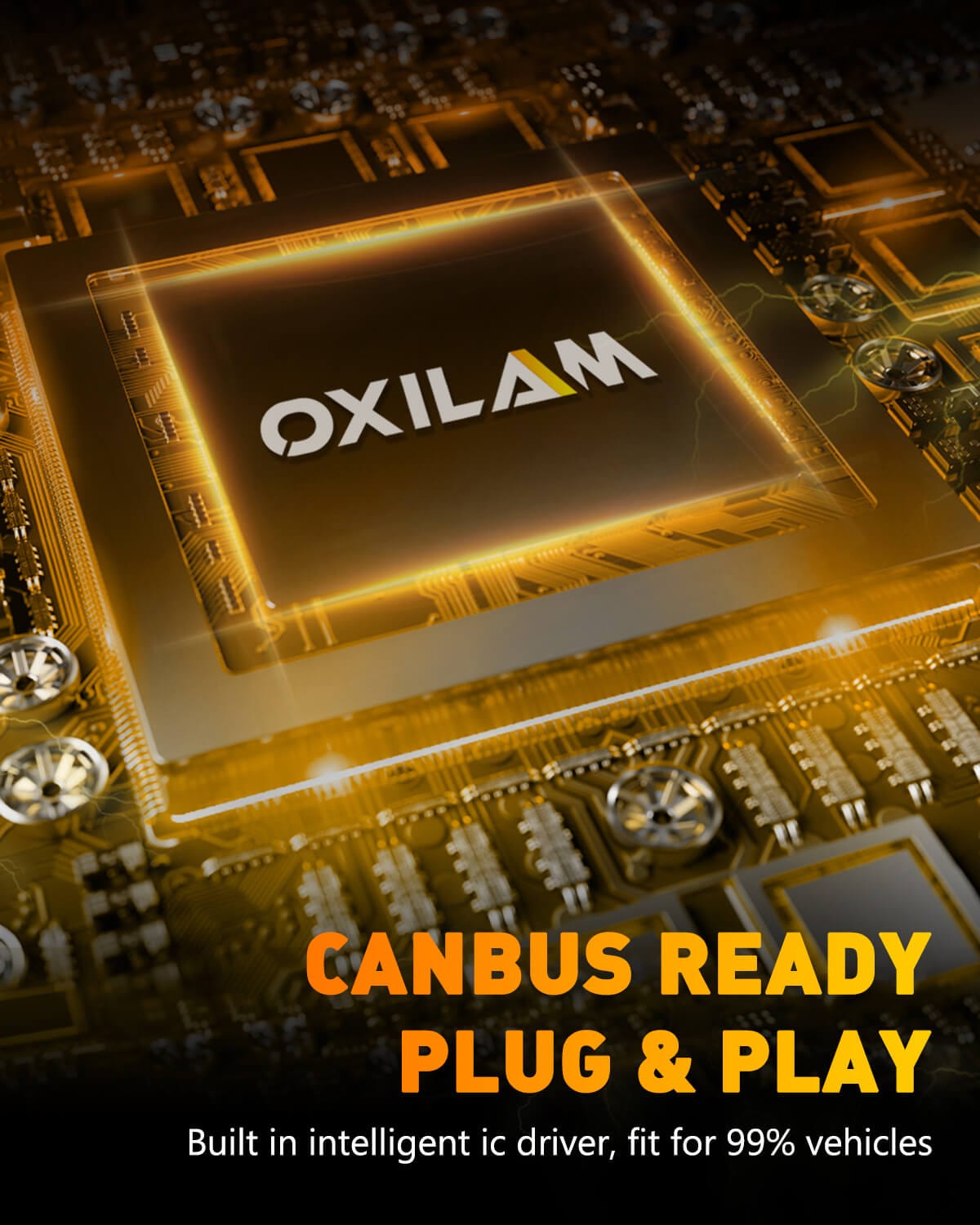 Oxilam Motor Vehicle Lighting OXILAM Mini Size H7 LED Headlight Bulbs, 6000K White Super Bright CSP Chips LED Conversion Kit Wireless