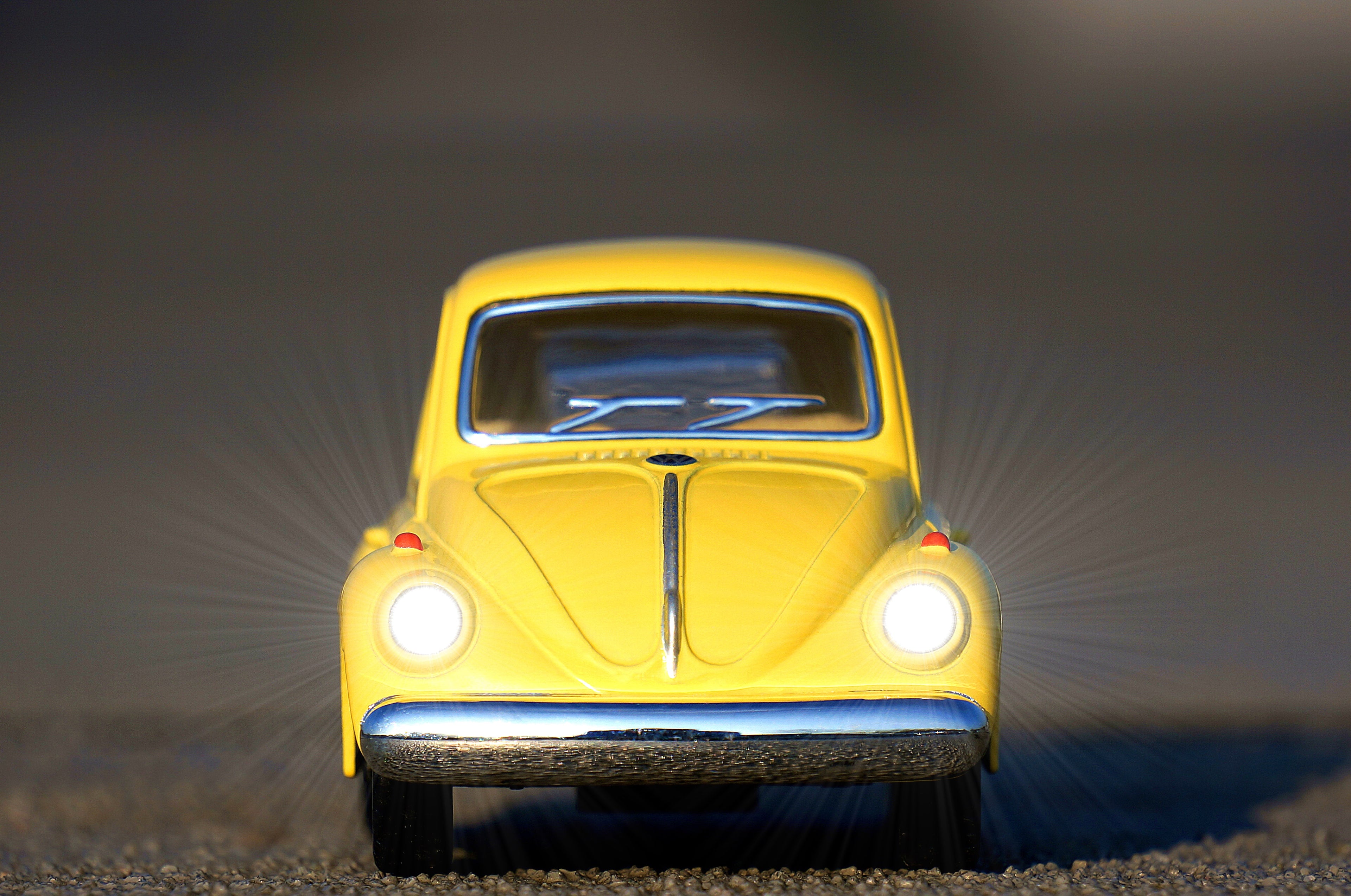 Toy Car With Light Shining
