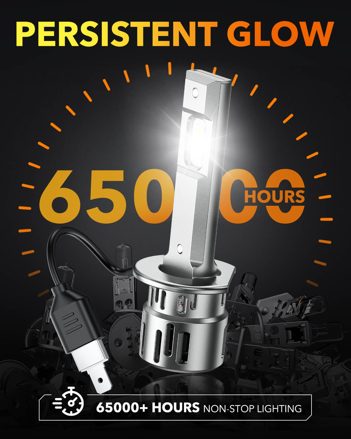 Oxilam Motor Vehicle Lighting 2025 Upgrade: OXILAM H1 LED Headlights or Fog Lights-32,000LM, 900% Brightness Boost, 6500K Cool White, Real 1:1 Halogen Size, IP68 Waterproof