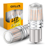 Oxilam Motor Vehicle Lighting OXILAM 1156 LED Bulb Amber Yellow, 600% Brighter 7506 BA15S P21W Turn Signal Lights, LED Blinker Replacement for Front Rear Signal Lights
