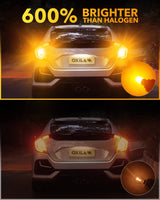 Oxilam Motor Vehicle Lighting OXILAM 1156 LED Bulb Amber Yellow, 600% Brighter 7506 BA15S P21W Turn Signal Lights, LED Blinker Replacement for Front Rear Signal Lights