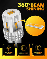 Oxilam Motor Vehicle Lighting OXILAM 1157 2057 2357 7528 BAY15D LED Bulb Amber Yellow Replacement for Turn Signal Light, Brake Lights, Tail Lights, Blinker Lights, Side Marker Light Extremely Bright