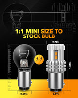 Oxilam Motor Vehicle Lighting OXILAM 1157 2057 2357 7528 BAY15D LED Bulb Amber Yellow Replacement for Turn Signal Light, Brake Lights, Tail Lights, Blinker Lights, Side Marker Light Extremely Bright