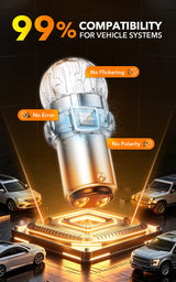 Oxilam OXILAM 1157 LED Bulbs, 800% Brighter White BAY15D Backup Reverse, Brake, Tail & Turn Signal Lights, 2057 2357 1016, 2-Pack