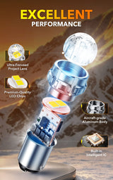 Oxilam OXILAM 1157 LED Bulbs, 800% Brighter White BAY15D Backup Reverse, Brake, Tail & Turn Signal Lights, 2057 2357 1016, 2-Pack