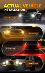 Oxilam OXILAM 1157 LED Bulbs, 800% Brighter White BAY15D Backup Reverse, Brake, Tail & Turn Signal Lights, 2057 2357 1016, 2-Pack