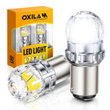 Oxilam OXILAM 1157 LED Bulbs, 800% Brighter White BAY15D Backup Reverse, Brake, Tail & Turn Signal Lights, 2057 2357 1016, 2-Pack