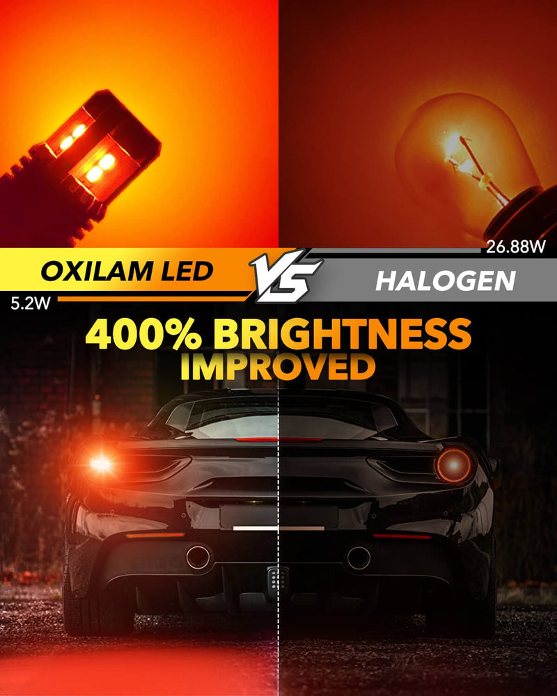 Oxilam Motor Vehicle Lighting OXILAM 1157 LED Bulbs Brake Lights 3000 Lumens Extremely Bright 2057 7528 7507 BAY15D 1157 LED Bulbs for Tail Lights Brake Lights Brilliant Red, 2PCS