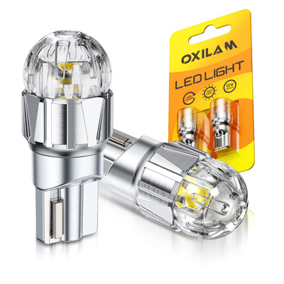 OXILAM 194 LED Bulbs 6500K Cool White for Interior, Dome & License Plate Lights – T10 W5W 168 2825 Replacement (2 Pack)
