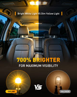 Oxilam Motor Vehicle Lighting OXILAM 194 LED Bulbs Amber Yellow for Side Marker & Interior Lights – T10 W5W 168 2825 Replacement, 700% Brighter Non-Polarity LED Bulbs (2 Pack)