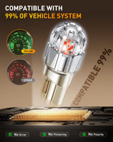 Oxilam Motor Vehicle Lighting OXILAM 194 LED Bulbs Red for Interior Lights – T10 W5W 168 2825 Replacement, 700% Brighter Non-Polarity LED Bulbs (2 Pack)