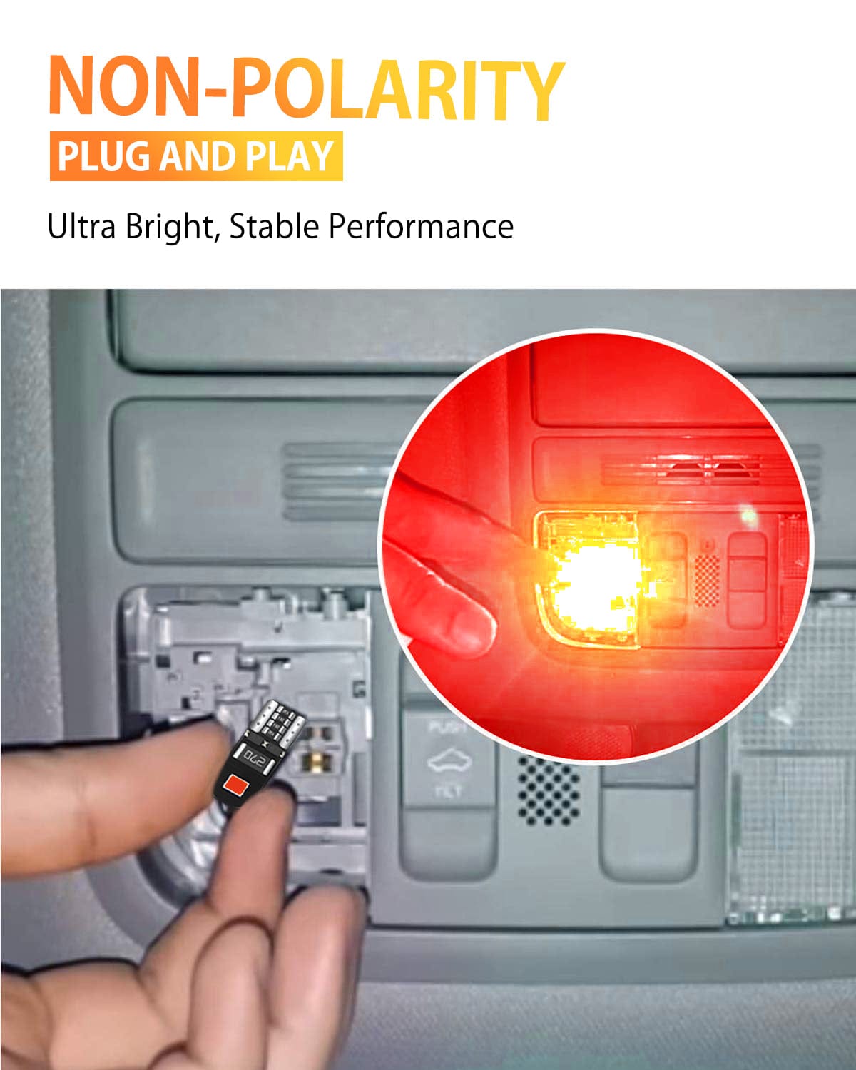 Oxilam Motor Vehicle Lighting OXILAM 194 LED Bulbs Super Bright Instrument Panel Dashboard T10 W5W 168 2825 LED Bulbs for Car Dome Map Door Courtesy License Plate Lights, Interior Lights, 10pcs