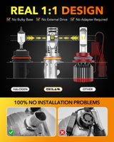 Oxilam Motor Vehicle Lighting OXILAM 2024 Newest 9007 HB5 LED Bulb, 20000LM, 1:1 Mini Size, Plug-n-Play,2 Pack