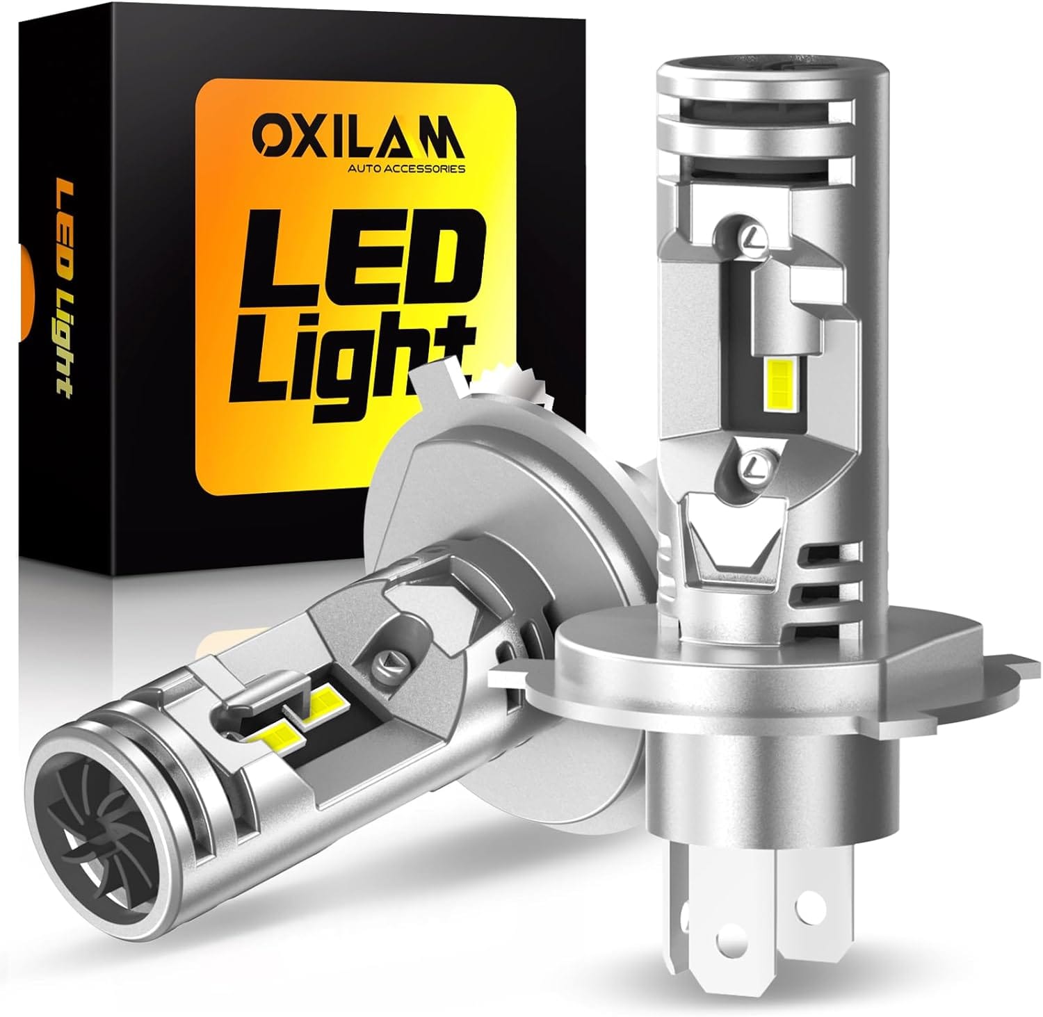 Oxilam Motor Vehicle Lighting OXILAM 2024 Upgraded H4 9003 LED Bulb, 20000LM, Plug and Play Wireless, Pack of 2