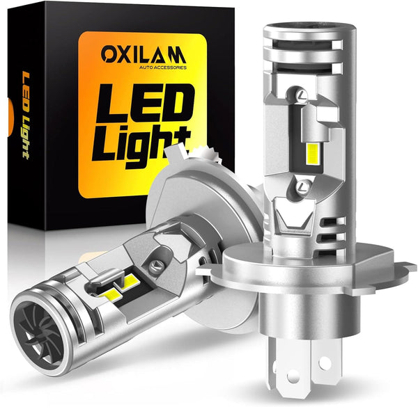 OXILAM 2024 Upgraded H4 9003 LED Headlight Bulb, 18000LM, Plug and Play Wireless, Pack of 2