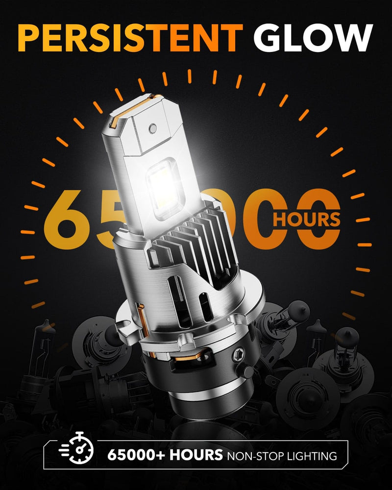 Oxilam Motor Vehicle Lighting OXILAM 2026 D2S/D2R LED Bulbs 900% Ultra Bright 6500K, 30,000LM Plug & Play HID Replacement, 1:1 Mini Size, IP68 Waterproof, 2PCS