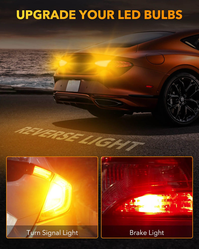 Oxilam Motor Vehicle Lighting OXILAM 3157 LED Bulb Amber Yellow, 600% Brighter, Compatible with 3156 3057 4157 4057 3457, Canbus Error-Free, Non-Polarity Turn Signal Replacement