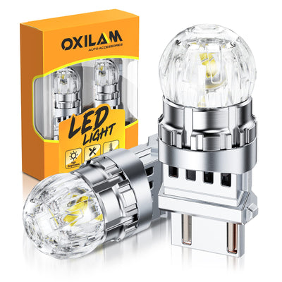 OXILAM 3157 LED Bulbs 6500K White for Reverse, Parking Lights – 3156 3057 4157 Replacement (2 Pack)