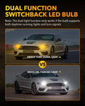 Oxilam Motor Vehicle Lighting OXILAM 3157 Switchback LED Bulbs – Dual Color Amber/White, Built-in IC Driver, Anti Hyper Flash, Pack of 2