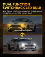 Oxilam Motor Vehicle Lighting OXILAM 3157 Switchback LED Bulbs – Dual Color Amber/White, Built-in IC Driver, Anti Hyper Flash, Pack of 2