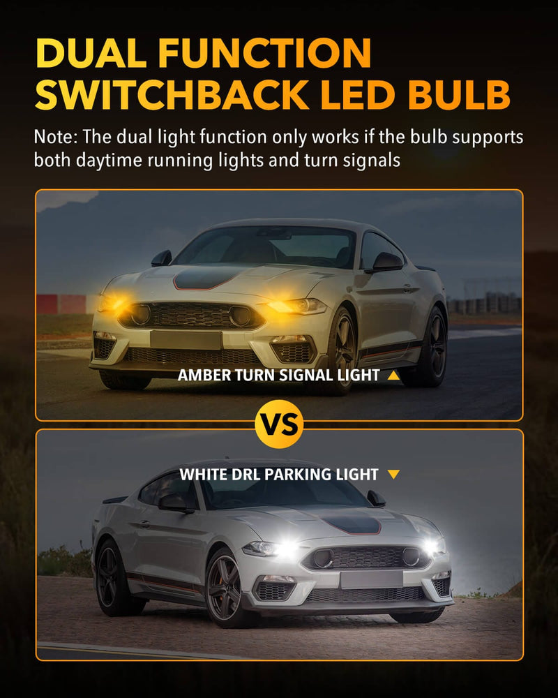 Oxilam Motor Vehicle Lighting OXILAM 3157 Switchback LED Bulbs – Dual Color Amber/White, Built-in IC Driver, Anti Hyper Flash, Pack of 2