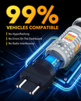 Oxilam Motor Vehicle Lighting OXILAM 3157 Switchback LED Bulbs – Dual Color Amber/White, Built-in IC Driver, Anti Hyper Flash, Pack of 2