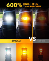 Oxilam Motor Vehicle Lighting OXILAM 3157 Switchback LED Bulbs – Dual Color Amber/White, Built-in IC Driver, Anti Hyper Flash, Pack of 2