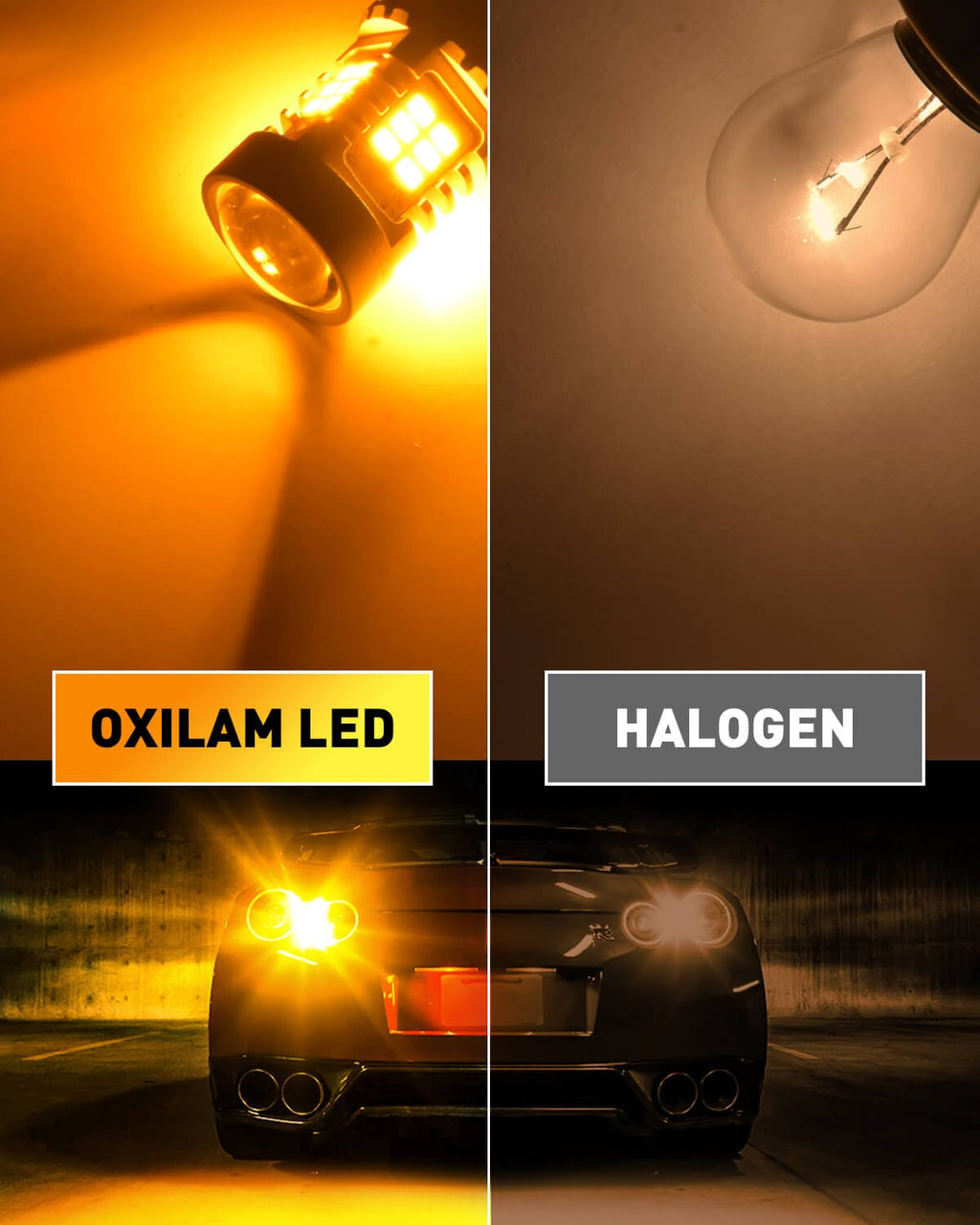 Oxilam Brake OXILAM 7507 PY21W BAU15S LED Bulbs Amber Yellow 2800LM for Turn Signal Lights with Build-in Load Resistor CANBUS Error Free 2641A 12496 7507AST Bulb Replacement (2PCS)