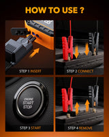 Oxilam Motor Vehicle Parts OXILAM 9000A Jump Starter 20000mAh for All Gas & Diesel Engines, Smart Display, 8AWG Cables, 12V Portable Battery Booster