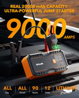 Oxilam Motor Vehicle Parts OXILAM 9000A Jump Starter 20000mAh for All Gas & Diesel Engines, Smart Display, 8AWG Cables, 12V Portable Battery Booster