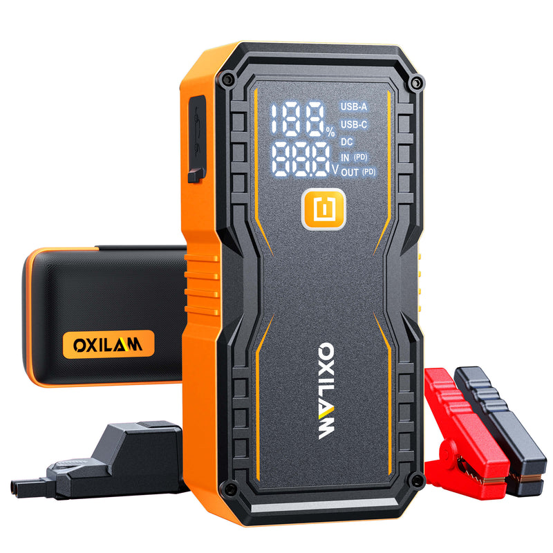 Oxilam Motor Vehicle Parts OXILAM 9000A Jump Starter 20000mAh for All Gas & Diesel Engines, Smart Display, 8AWG Cables, 12V Portable Battery Booster
