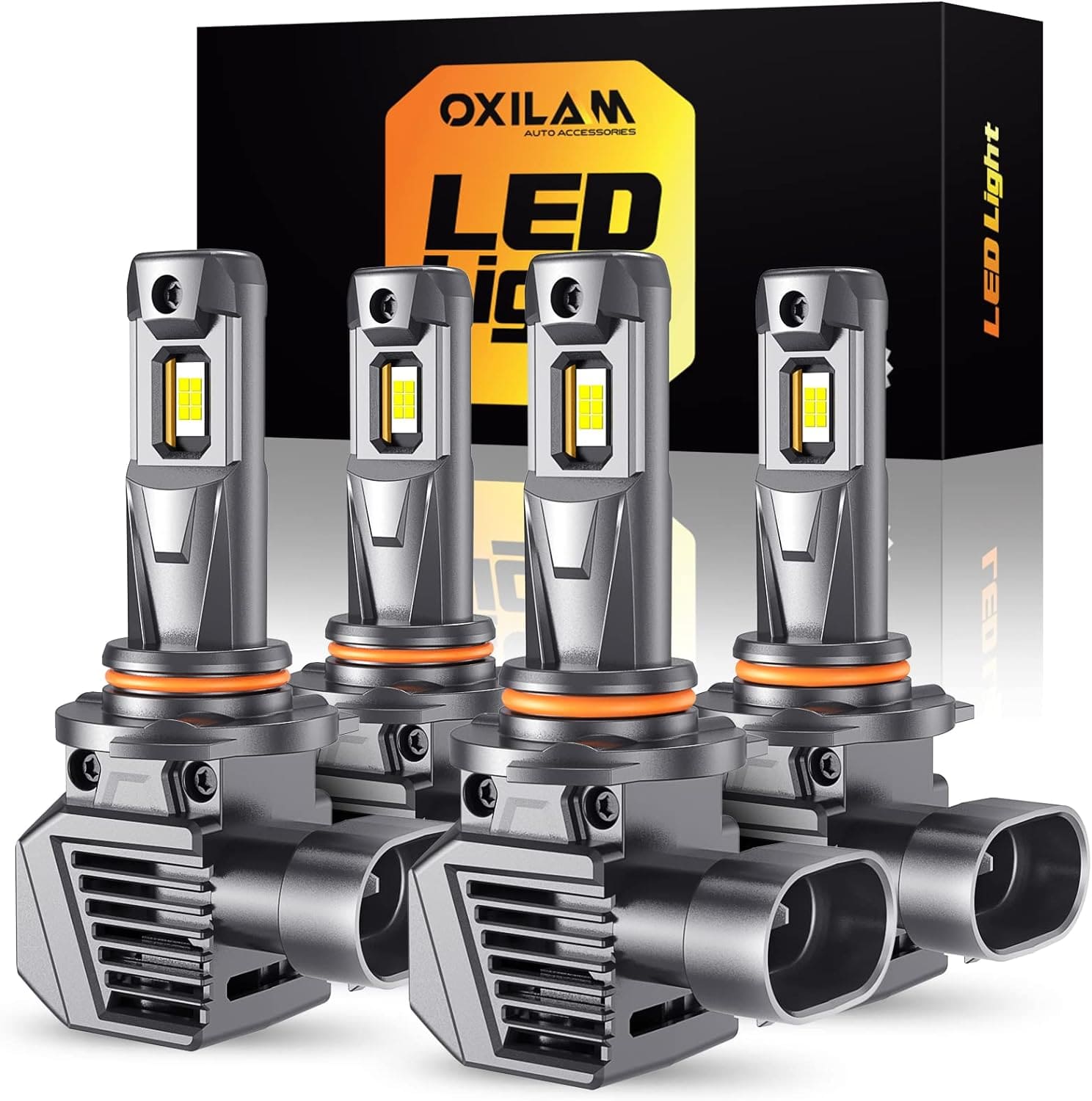 Oxilam Motor Vehicle Lighting OXILAM 9005 9006 LED Bulbs Combo, 52000LM, 6500K HB3 HB4 Halogen Replacement