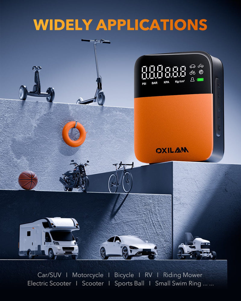 Oxilam Motor Vehicle Parts OXILAM C1 Tire Inflator, 3X Faster, Long-Lasting & Smart Modes for Convenient Inflation