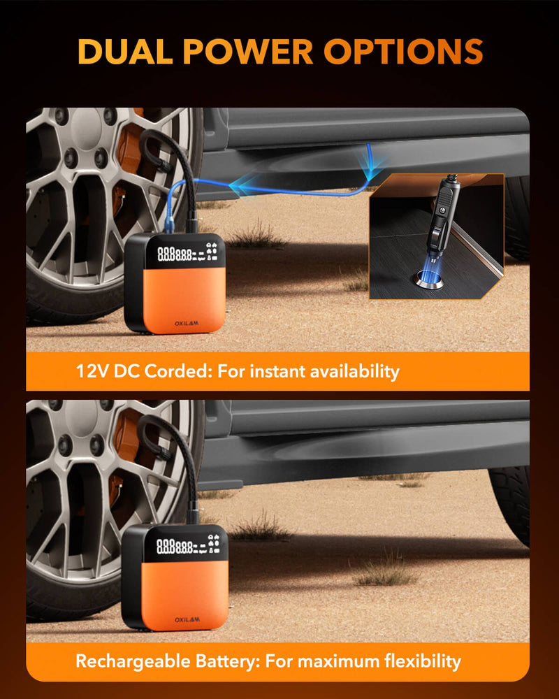Oxilam Motor Vehicle Parts OXILAM C2 Portable Tire Inflator, 4X Faster Inflation with Smart Auto Shut-Off