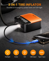 Oxilam Motor Vehicle Parts OXILAM C2 Portable Tire Inflator, 4X Faster Inflation with Smart Auto Shut-Off