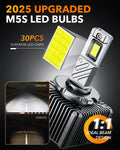 Oxilam Motor Vehicle Lighting OXILAM D3S LED Bulbs - 30000 Lumens Ultra-Bright 6500K, 65,000 Hours Lifespan, Easy Plug-and-Play, 99% Compatibility
