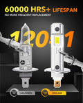 Oxilam Motor Vehicle Lighting OXILAM H1 Headlight Bulbs - 6500K, 18000LM Brightness for Safer Night Driving