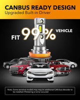 Oxilam OXILAM H11 9005 LED Light Bulbs Combo, 40000 Lumens 6500K, 1:1 Size DRL Fog Light Halogen Replacement, Pack of 4