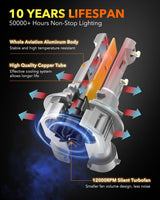 Oxilam OXILAM H11 9005 LED Light Bulbs Combo, 40000 Lumens 6500K, 1:1 Size DRL Fog Light Halogen Replacement, Pack of 4