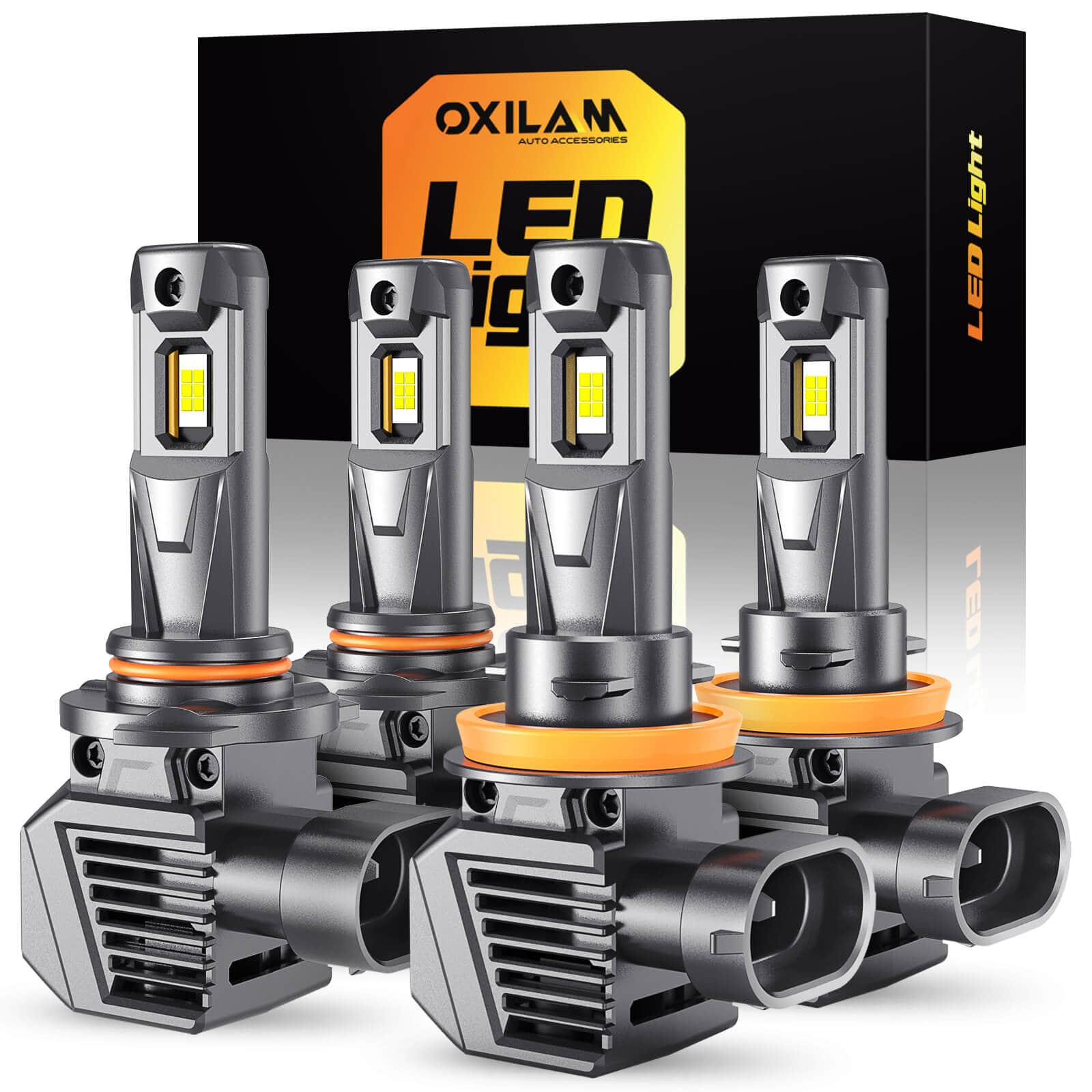 Oxilam Motor Vehicle Lighting OXILAM H11 9005 Light Bulbs Combo, 56000LM, Pack of 4