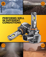 Oxilam Motor Vehicle Lighting OXILAM H11 9005 Light Bulbs Combo, 56000LM, Pack of 4