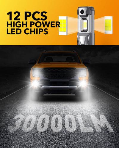 Oxilam Motor Vehicle Lighting OXILAM H11 Bulbs, 30000LM 800% Brighter Wireless H9 H8 Fog Light Bulbs, Canbus 6500K
