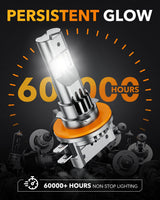 Oxilam Motor Vehicle Lighting OXILAM H11B LED Bulb: 800% Brighter, 6500K White Light, Easy Plug & Play Installation