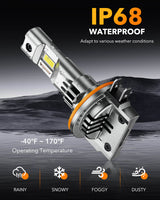 Oxilam Motor Vehicle Lighting OXILAM H11B LED Bulb: 800% Brighter, 6500K White Light, Easy Plug & Play Installation