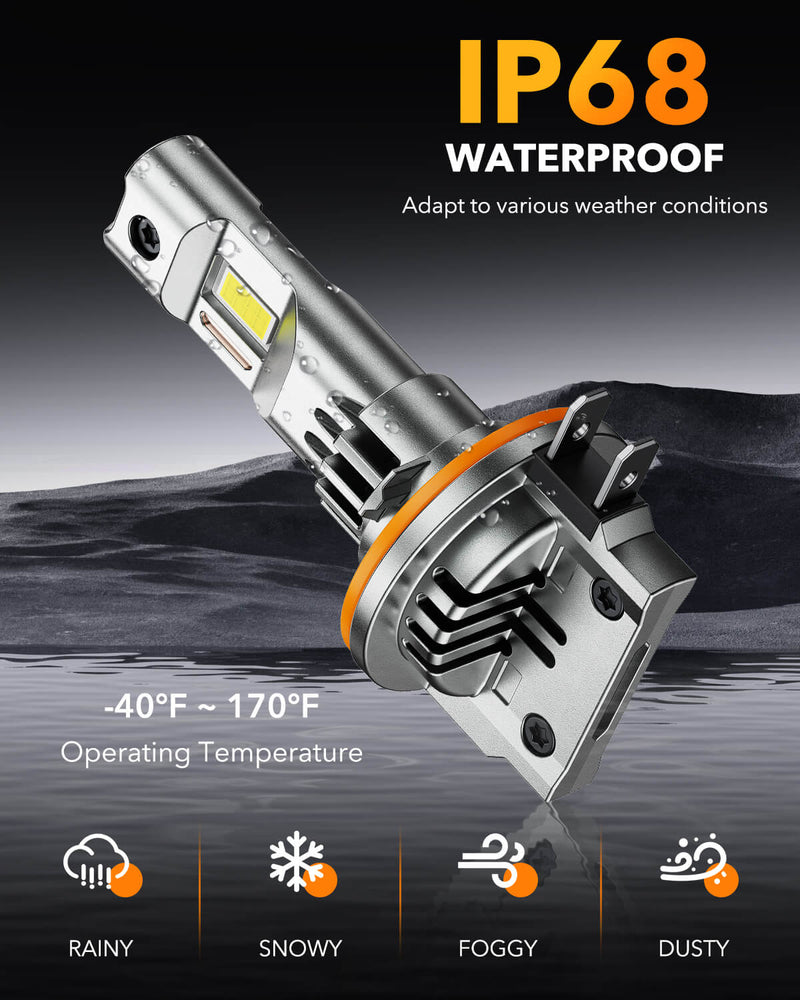 Oxilam Motor Vehicle Lighting OXILAM H11B LED Bulb: 800% Brighter, 6500K White Light, Easy Plug & Play Installation