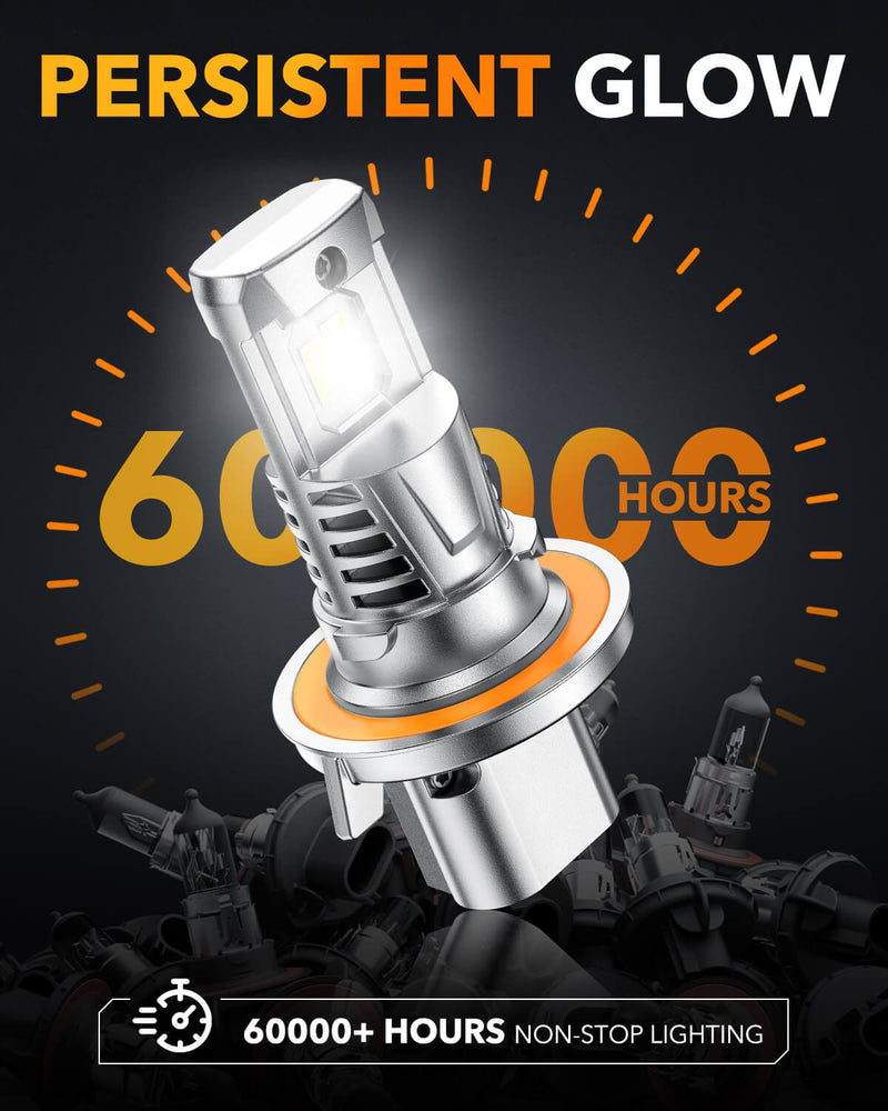 Oxilam Motor Vehicle Lighting OXILAM H13 9008 Light Bulbs, 800% Ultra Brightness, 1:1 Size as Stock Bulb, Wireless