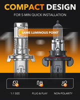 Oxilam Motor Vehicle Lighting OXILAM H13 9008 Light Bulbs, 800% Ultra Brightness, 1:1 Size as Stock Bulb, Wireless