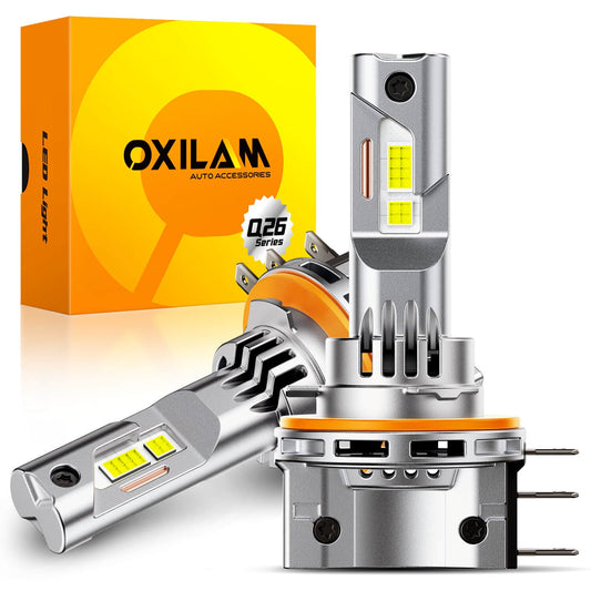 Oxilam Motor Vehicle Lighting OXILAM H15 LED Bulbs - 16,000 Lumens, Easy Installation, Safe Beam Pattern, 60,000 Hours Lifespan